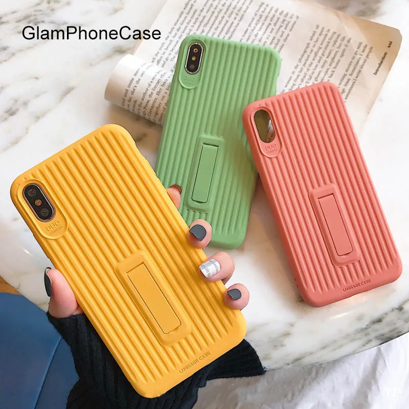 GlamPhoneCase однотонный кронштейн для телефона чехол iPhone X XS Max XR Мягкий силиконовый 7 8 6