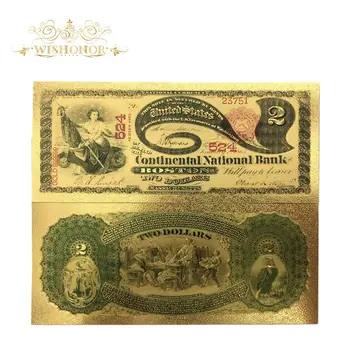 10Pcs/lot New Products For 1875 Year Color America Banknote 2 Dollars Banknotes in 24k Gold Paper Money For Collection
10Pcs/lot New Products For 1875 Year Color America Banknote 2 Dollars Banknotes in 24k Gold Paper Money For Collection