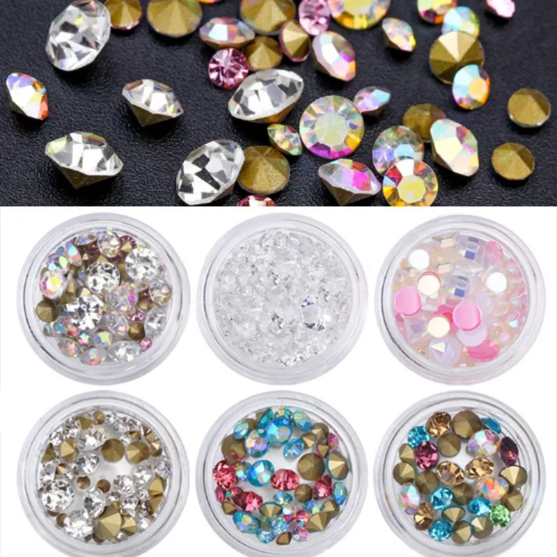 1 Box AB Color Crystal Rhinestone Multi-size Sharp Bottom Glass Resin 3D Manicure Nail Art Decoration DIY Decor
1 Box AB Color Crystal Rhinestone Multi-size Sharp Bottom Glass Resin 3D Manicure Nail Art Decoration DIY Decor