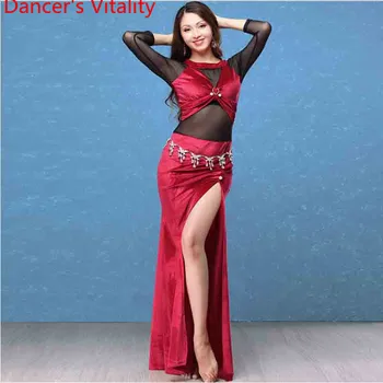 Fashion Belly Oriental Indian Dance Costume Long Sleeves Perspective Dress Woman Lady Girls Rumba Samba Tango Dancewear Clothes
Fashion Belly Oriental Indian Dance Costume Long Sleeves Perspective Dress Woman Lady Girls Rumba Samba Tango Dancewear Clothes