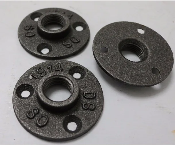 

3Pieces/Lot DIY LOFT Style Cast iron Industrial pipes flange base Water pipe (-DN20-3/4''Pipe Hole ID:25MM )