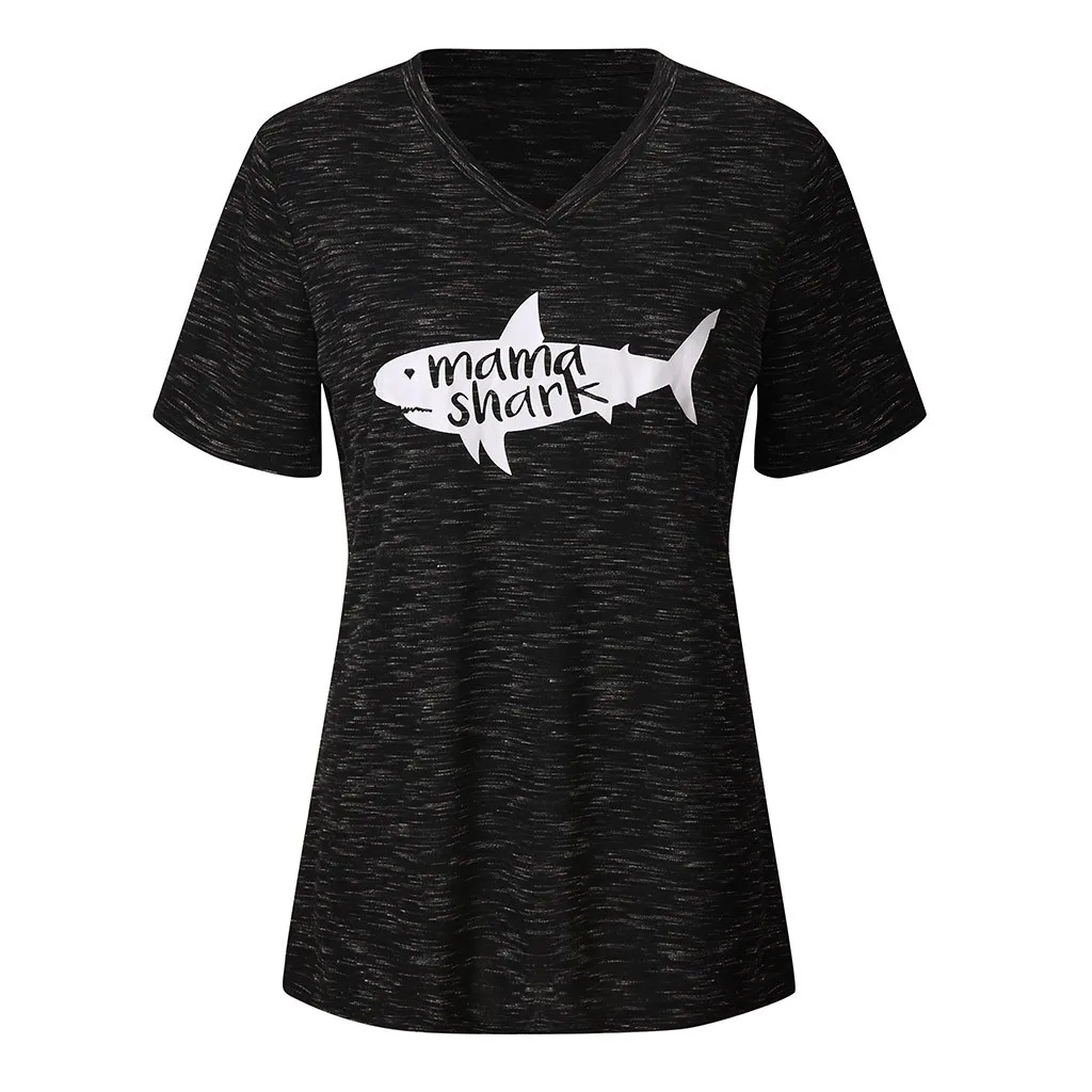 Mama Shark Woman Clothes Short Sleeve Casual Comfort Letter Print Tops T-shirt Feminist Mom Tshirt Sexy V Neck Graphic T Shirts
Mama Shark Woman Clothes Short Sleeve Casual Comfort Letter Print Tops T-shirt Feminist Mom Tshirt Sexy V Neck Graphic T Shirts