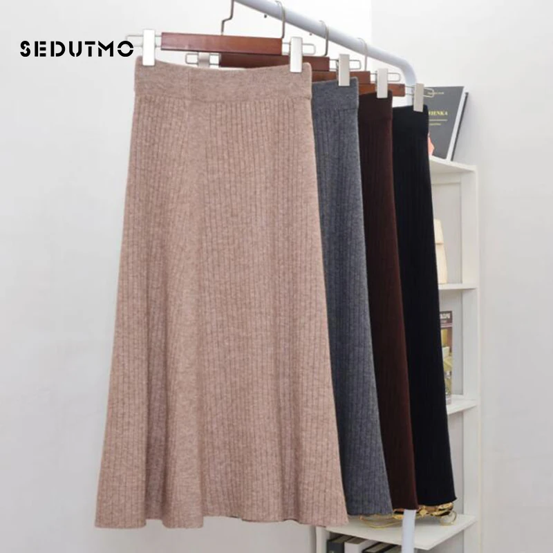 SEDUTMO Winter Pleated Knitted Skirts Women Thick Midi Skirt High Waist Vintage Autumn Black Sexy Basic Tutu Skirt ED686
SEDUTMO Winter Pleated Knitted Skirts Women Thick Midi Skirt High Waist Vintage Autumn Black Sexy Basic Tutu Skirt ED686