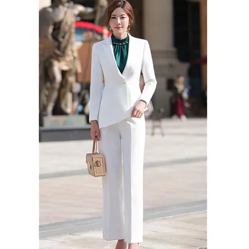 Women elegant pant suit slim fashion formal black white long sleeve symmetrical blazer with trousers office ladies suits 4 XL
Women elegant pant suit slim fashion formal black white long sleeve symmetrical blazer with trousers office ladies suits 4 XL