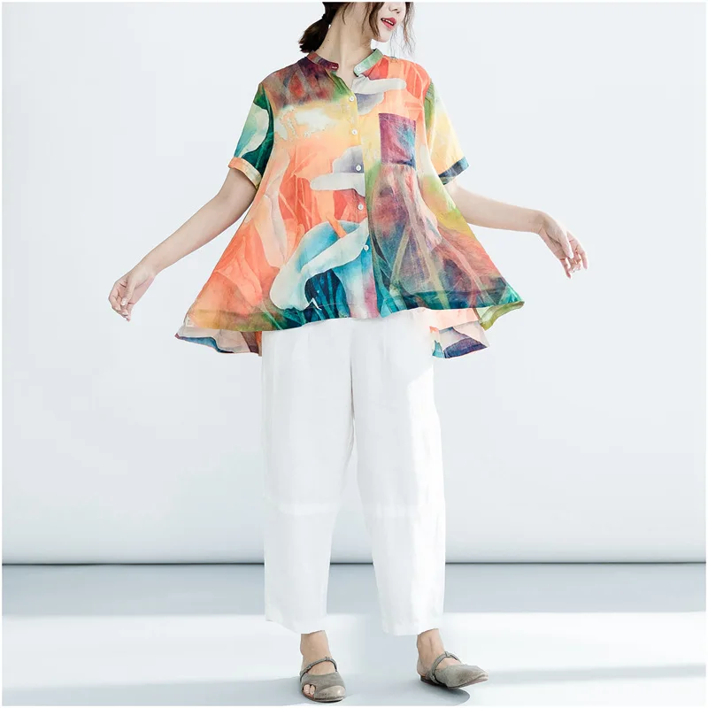 Johnature Summer 2019 New Korean Fashion Clothing Casual Printing Simple Shirt Loose Short Sleeve Womens Tops And Blouses
Johnature Summer 2019 New Korean Fashion Clothing Casual Printing Simple Shirt Loose Short Sleeve Womens Tops And Blouses