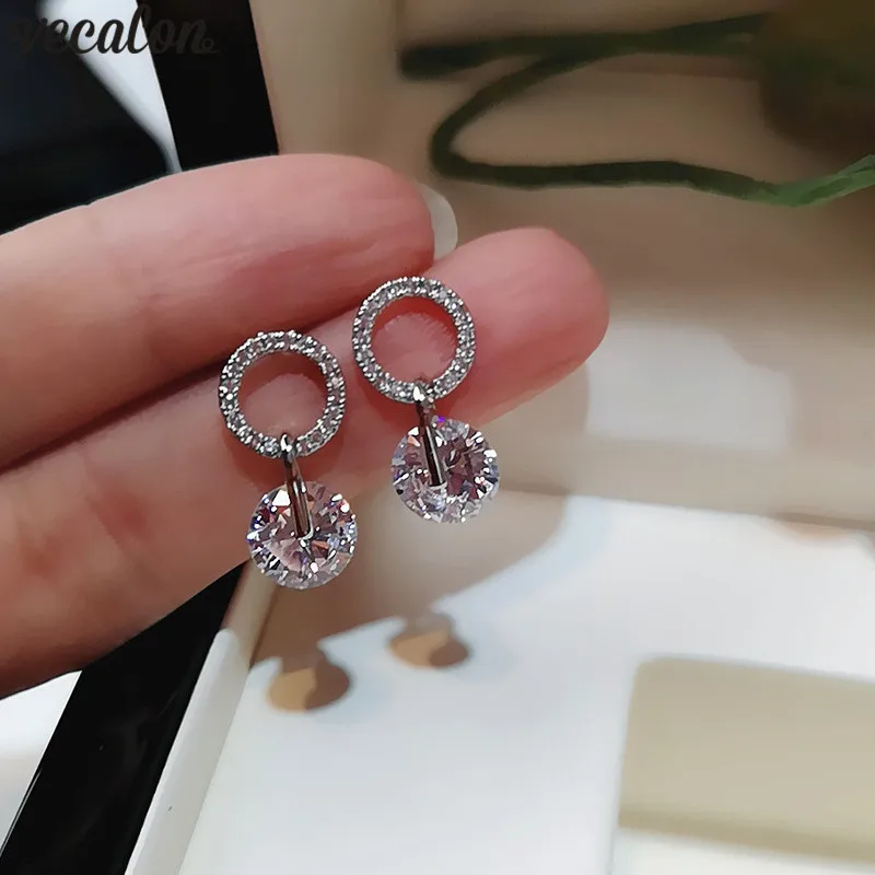 Vecalon 9 Colors Fashion Cute Lady Dangle earring AAAAA Cz 925 Sterling silver Party wedding Drop Earrings for women Jewelry
Vecalon 9 Colors Fashion Cute Lady Dangle earring AAAAA Cz 925 Sterling silver Party wedding Drop Earrings for women Jewelry