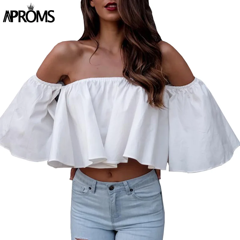 New Summer Sexy Off Shoulder Women White Tops Casual Ruffles Half Sleeve Red Black Crop Top Blusas Loose Beach Girls Tee Shirt
New Summer Sexy Off Shoulder Women White Tops Casual Ruffles Half Sleeve Red Black Crop Top Blusas Loose Beach Girls Tee Shirt