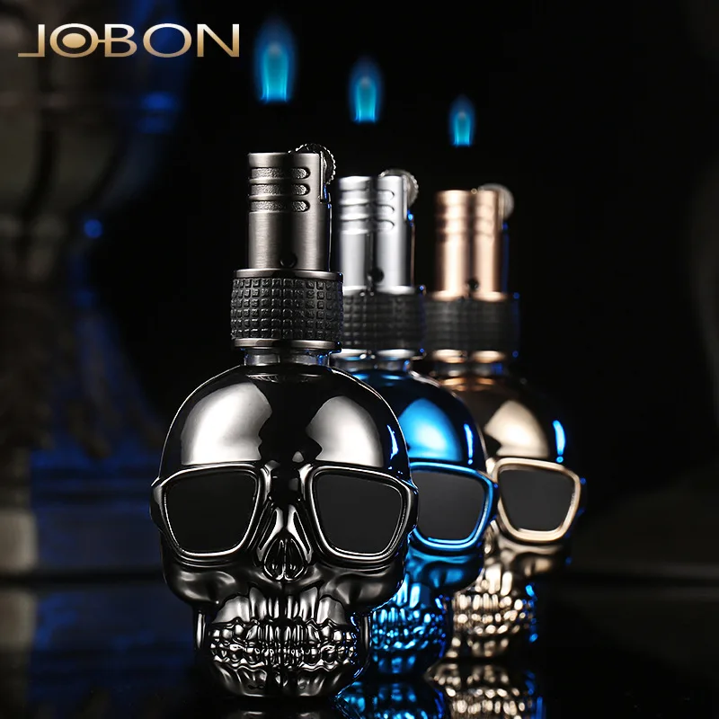 Creative skull blue flame cigarette lighter. Metal lighter, The cigarette lighter, Business gift lighters.
Creative skull blue flame cigarette lighter. Metal lighter, The cigarette lighter, Business gift lighters.