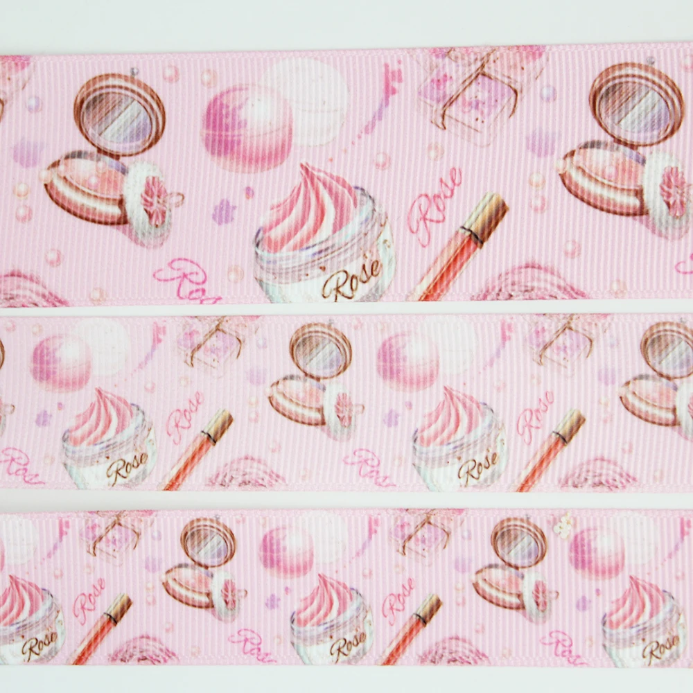 Pink 25mm 38mm cartoon cosmetic printed grosgrain ribbon polyester party decoration handmade hair bows webbing 10 yards 20 yards
Pink 25mm 38mm cartoon cosmetic printed grosgrain ribbon polyester party decoration handmade hair bows webbing 10 yards 20 yards