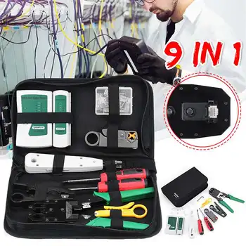 9 in 1 Network Repair Tool Kit UTP Cable Tester Protable Phone LAN Crimper Plug Clamp RJ45 RJ11 RJ12 CAT5 CAT5e Tools Kit
9 in 1 Network Repair Tool Kit UTP Cable Tester Protable Phone LAN Crimper Plug Clamp RJ45 RJ11 RJ12 CAT5 CAT5e Tools Kit