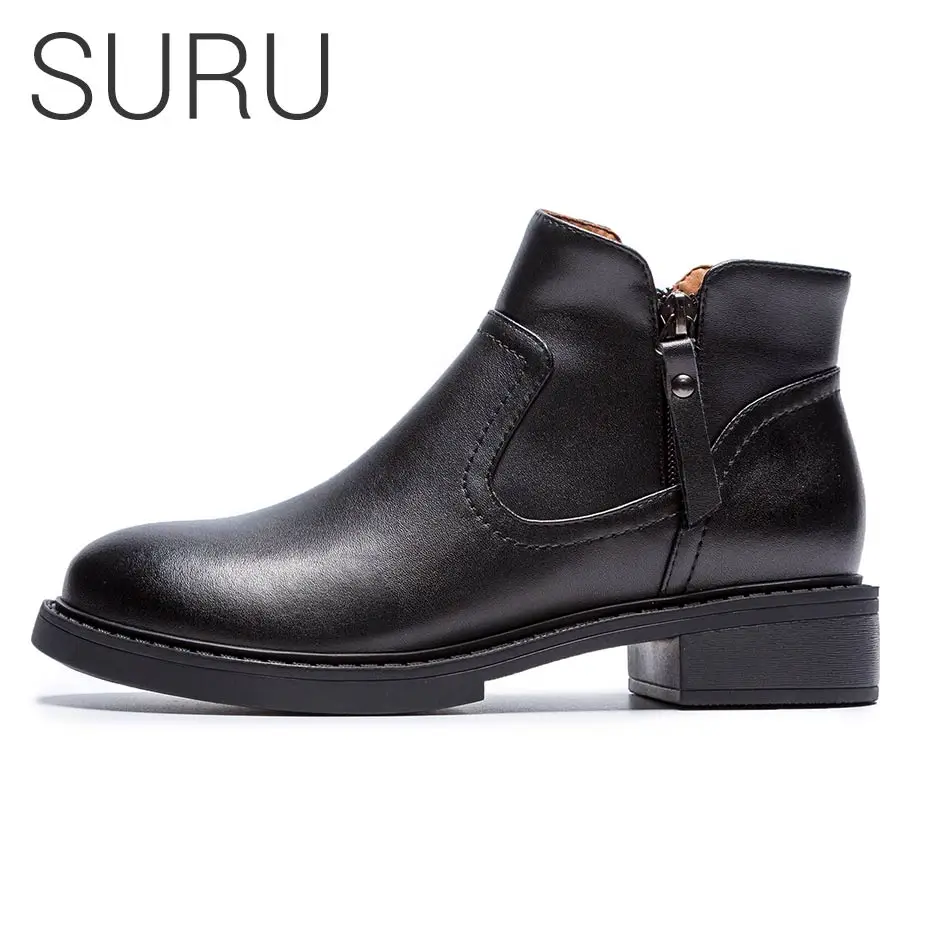 SURU Winter Boots Women Black Genuine Leather Ankle Boots Fashion Autumn Boots for Ladies Chelsea Boots 
SURU Winter Boots Women Black Genuine Leather Ankle Boots Fashion Autumn Boots for Ladies Chelsea Boots