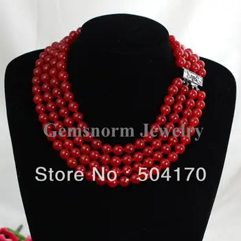 Wonderful 4 Strands Red Stone Party Necklace Charms 8MM Natural Stone Bib Necklace Free Shipping GS016
Wonderful 4 Strands Red Stone Party Necklace Charms 8MM Natural Stone Bib Necklace Free Shipping GS016