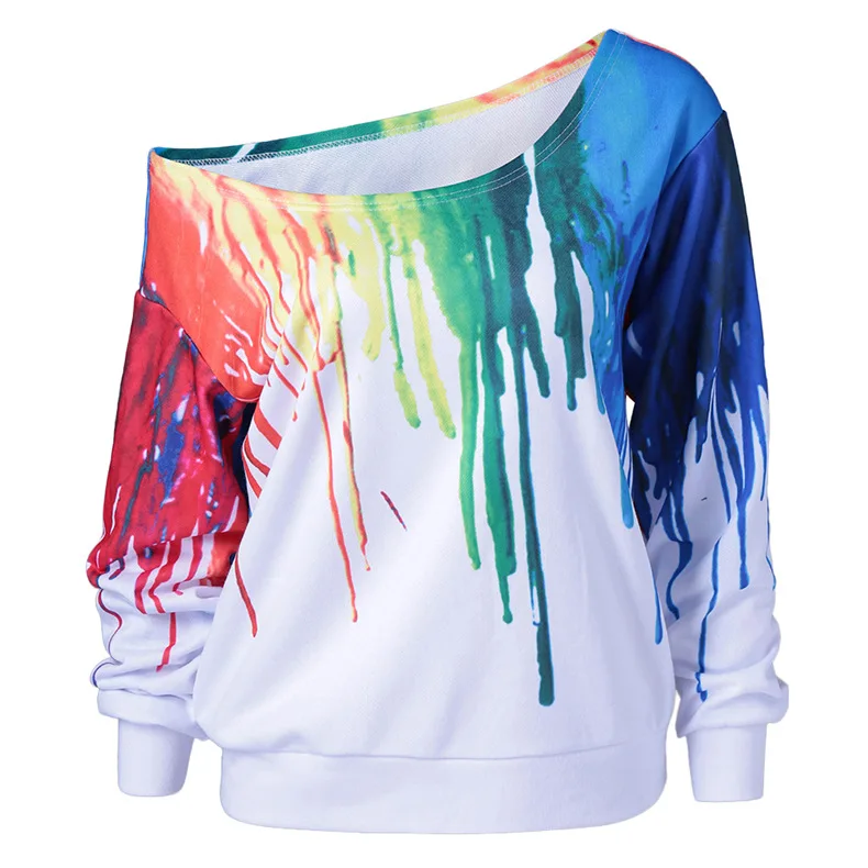 Female Spring Autumn Clothing 2018 Hand Printed Colorful Off-The-Shoulder Long Batwing Sleeve Blouse Black White Casual Pullover
Female Spring Autumn Clothing 2018 Hand Printed Colorful Off-The-Shoulder Long Batwing Sleeve Blouse Black White Casual Pullover