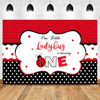 NeoBack First Birthday Backdrop Cute Ladybug 1th Birthday Party Photo Background Black Red Dots Birthday Photography Backdrops
NeoBack First Birthday Backdrop Cute Ladybug 1th Birthday Party Photo Background Black Red Dots Birthday Photography Backdrops