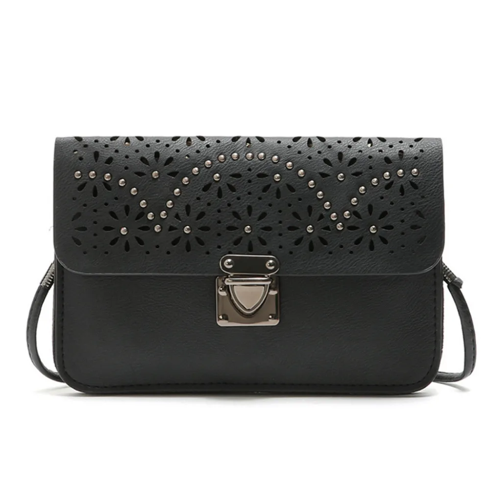 HTNBO Fashion Women Rivets Hollow Solid Color Shoulder Messenger Bag Phone Bag Hasp Flap Leather bags for women 2019 bolso #F
HTNBO Fashion Women Rivets Hollow Solid Color Shoulder Messenger Bag Phone Bag Hasp Flap Leather bags for women 2019 bolso #F