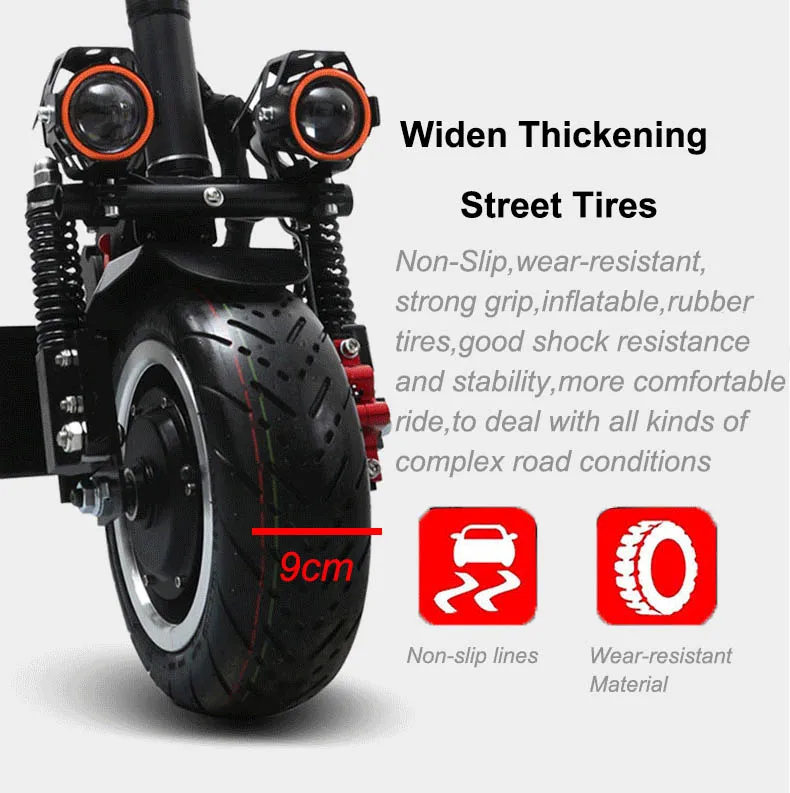 Excellent 3200W 60V 80KM/H Electric Scooter 11" Off Road Adults Foldable Samsung Battery Electrico Motor Hoverboad Skateboard E Scooter 9