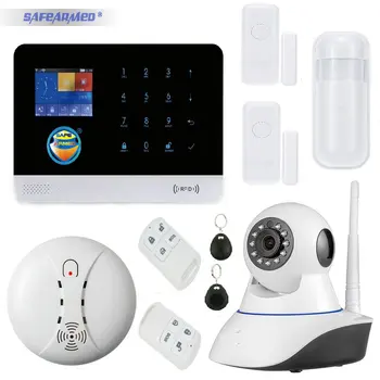 WIFI GSM GPRS Home Alarm System with Free APP Monitoring Phone Call SMS Message Alert via WIFI IP Camera and Wireless Sensor etc
WIFI GSM GPRS Home Alarm System with Free APP Monitoring Phone Call SMS Message Alert via WIFI IP Camera and Wireless Sensor etc