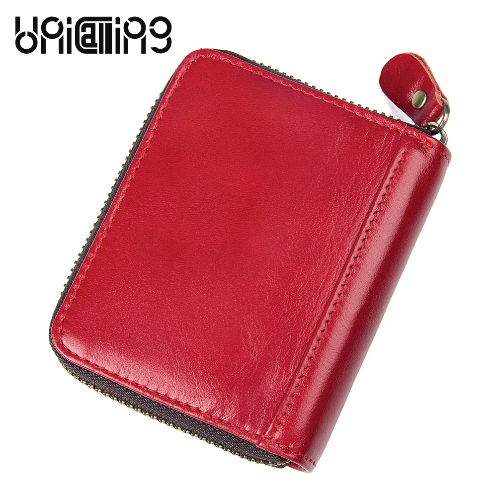 UniCalling RFID card holder fashion zipper genuine leather credit card holder women small leather id card holder wallet 11 slots
UniCalling RFID card holder fashion zipper genuine leather credit card holder women small leather id card holder wallet 11 slots