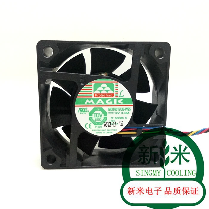 

USED Protechnic Magic MGT6012UB-W25 6025 12V 0.38A 6CM 4lines PWM cooling fan