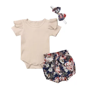Kids Baby Girls free shipping clothes round neck short sleeve solid Bodysuit Ruffle Floral print Briefs bow Headband 3pc outfit
Kids Baby Girls free shipping clothes round neck short sleeve solid Bodysuit Ruffle Floral print Briefs bow Headband 3pc outfit