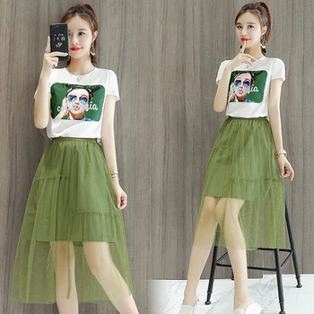 Korean 2019 High Waist Two Piece Set Brief Mesh Korean 2 Pcs Set A-line Fashion Loose Casual Print Vintage Women's Sets
Korean 2019 High Waist Two Piece Set Brief Mesh Korean 2 Pcs Set A-line Fashion Loose Casual Print Vintage Women's Sets