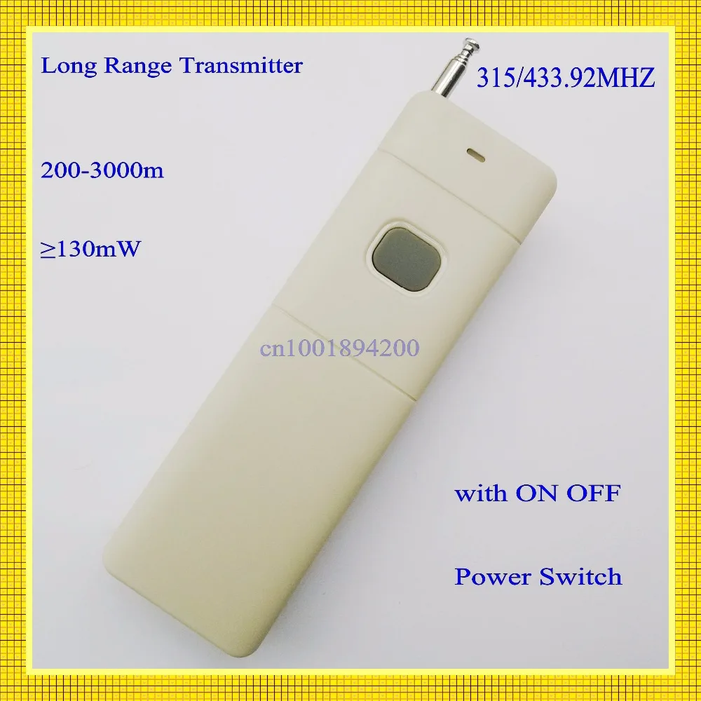 3000m Remote Control Transmitter RF Radio Remote 315/433 Long Range Distance High Power Transmitter TX 1CH Big Button 2262
3000m Remote Control Transmitter RF Radio Remote 315/433 Long Range Distance High Power Transmitter TX 1CH Big Button 2262