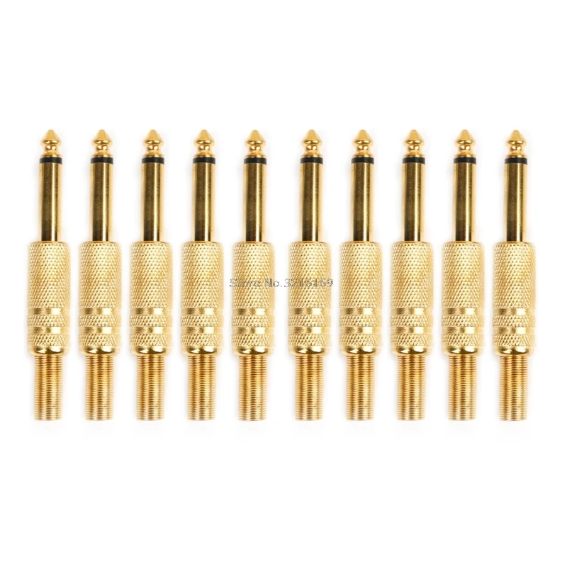 For 10Pcs/Bag Gold Plated 6.35mm Male 1/4 Mono Jack Plug Audio Connector Soldering Promotion
For 10Pcs/Bag Gold Plated 6.35mm Male 1/4 Mono Jack Plug Audio Connector Soldering Promotion