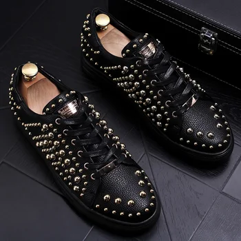 italian design men's casual party night club wear cow leather shoes personality young gentleman rivet shoe comfortable sneakers
italian design men's casual party night club wear cow leather shoes personality young gentleman rivet shoe comfortable sneakers