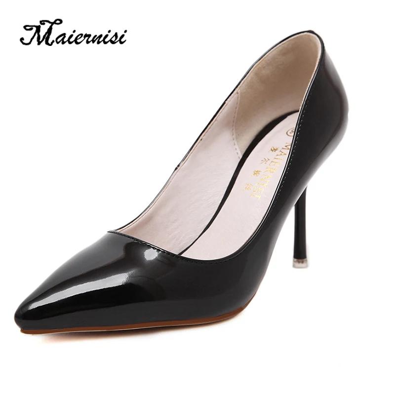 MAIERNISI Big Size Classic Office Lady Shoes Leather Women High Heel Shoes Basic Model Pumps Lady Sexy Pointed Toe Wedding Shoes
MAIERNISI Big Size Classic Office Lady Shoes Leather Women High Heel Shoes Basic Model Pumps Lady Sexy Pointed Toe Wedding Shoes