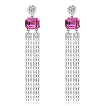 Women Sexy Drop Earrings Pink Crystal From Swarovski 925 Sterling Silver Hyperbole Tassel Earrings Anniversary Fine Jewelry Gift
Women Sexy Drop Earrings Pink Crystal From Swarovski 925 Sterling Silver Hyperbole Tassel Earrings Anniversary Fine Jewelry Gift