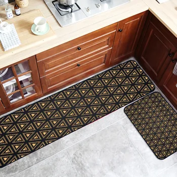 Modern Black gold Geometric lines Kitchen strip carpet Non-slip mat Bedroom bedside rug printing floor mat plush door mat
Modern Black gold Geometric lines Kitchen strip carpet Non-slip mat Bedroom bedside rug printing floor mat plush door mat