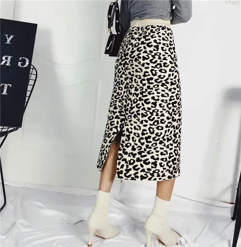 Lolita Skirts Faldas Mujer Women's Free Shipping 2019 Autumn And Winter The Split Leopard Knit Skirt High Waist Bag Hip
Lolita Skirts Faldas Mujer Women's Free Shipping 2019 Autumn And Winter The Split Leopard Knit Skirt High Waist Bag Hip