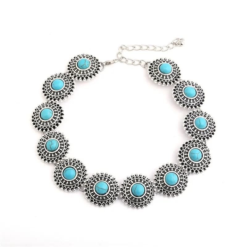 2018 Tibetan Silver plated Boho Choker Necklace Bohemia Sunflower Style stone Bead Neck Collar Ethnic Jewelry For Women Collier
2018 Tibetan Silver plated Boho Choker Necklace Bohemia Sunflower Style stone Bead Neck Collar Ethnic Jewelry For Women Collier