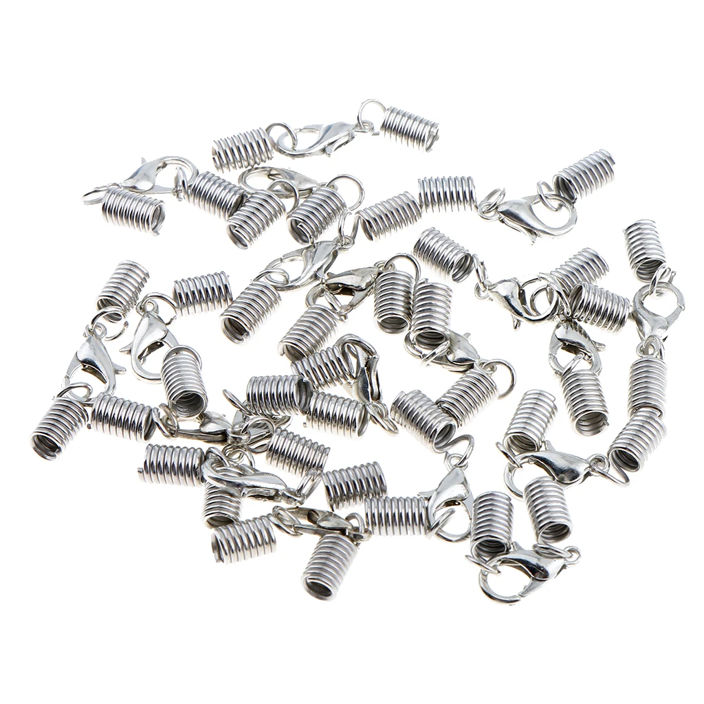 20 Pcs Lobster Claw Clasps Leather Spring Clasp Crimp Clip Ends Set for Necklace Bracelet Jewelry Making - Silver
20 Pcs Lobster Claw Clasps Leather Spring Clasp Crimp Clip Ends Set for Necklace Bracelet Jewelry Making - Silver