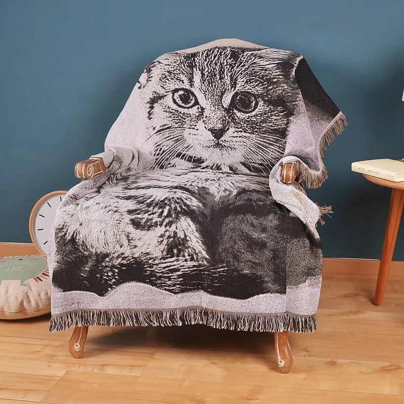 Cute Cat Dog Knitted Cotton Sofa Blanket Throws Decorative slipcover on Sofa/Bed Travel Plaids Sofa Couch Bed Cover Tapestry
Cute Cat Dog Knitted Cotton Sofa Blanket Throws Decorative slipcover on Sofa/Bed Travel Plaids Sofa Couch Bed Cover Tapestry