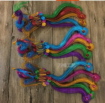 LONG 35CM Five tail Phoenix model handwork Preparation of aluminum wire arts and crafts Furnishings tab statue home decoration 
LONG 35CM Five tail Phoenix model handwork Preparation of aluminum wire arts and crafts Furnishings tab statue home decoration