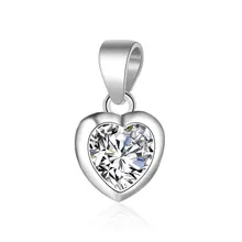 100% Plata de Ley 925 amor corazón colgante Vnistar San Valentín corazón llave 925 joyería de plata colgante dijes al por mayor(China)