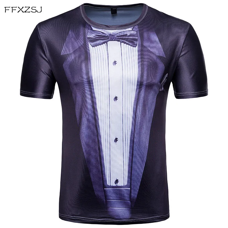 Suit Bow Tie 3D Print T Shirt Men 2018 Summer New Fake Two Pieces Tee Shirt Homme Casual Slim Fit Short Sleeve Funny 3D Camiseta
Suit Bow Tie 3D Print T Shirt Men 2018 Summer New Fake Two Pieces Tee Shirt Homme Casual Slim Fit Short Sleeve Funny 3D Camiseta