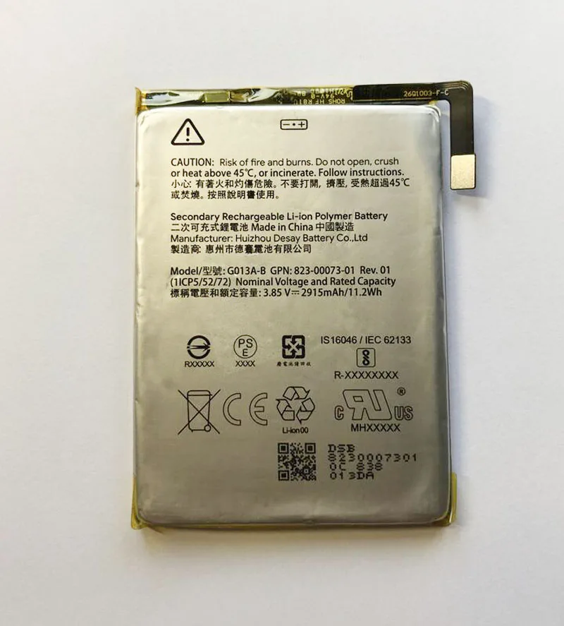 GeLar 3.85V 2915mAh original G013A-B Phone Replacement Battery For HTC GOOGLE PIXEL 3 G013B G013A
GeLar 3.85V 2915mAh original G013A-B Phone Replacement Battery For HTC GOOGLE PIXEL 3 G013B G013A
