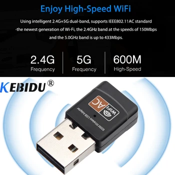 kebidu 600Mbps USB WiFi Adapter 2.4GHz 5GHz WiFi Antenna PC Mini Wireless Computer Network Card Receiver Dual Band 802.11b/n/g/a
kebidu 600Mbps USB WiFi Adapter 2.4GHz 5GHz WiFi Antenna PC Mini Wireless Computer Network Card Receiver Dual Band 802.11b/n/g/a
