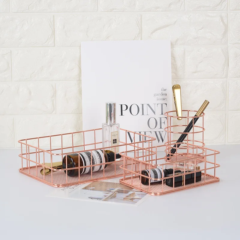 1pc Nordic Style Rose Gold Metal Iron Storage Basket Girl Desktop Accessories Pen Holder Jewelry Cosmetic Stationery Organizer
1pc Nordic Style Rose Gold Metal Iron Storage Basket Girl Desktop Accessories Pen Holder Jewelry Cosmetic Stationery Organizer