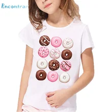Beignets enfants rassembler T-shirt drôle bébé d'été à manches courtes hauts garçons et filles T-shirt blanc décontracté, HKP5573(China)