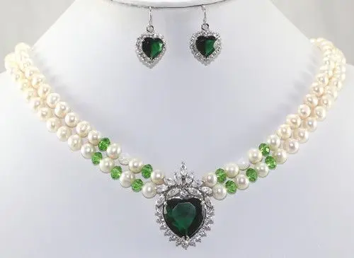 FREE SHIPPING2Rows 7-8MM Pearl Zircon Crystal Bridal Wedding Jewelry Necklace Earring Set (A0423)
FREE SHIPPING2Rows 7-8MM Pearl Zircon Crystal Bridal Wedding Jewelry Necklace Earring Set (A0423)