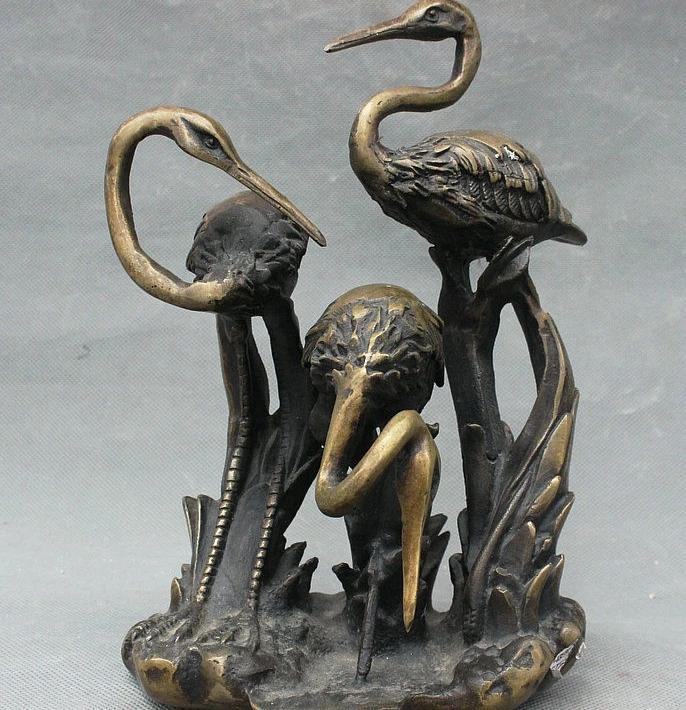 Old China Palace Pure Bronze Fengshui Wealth 3 Bird red-crowned crane Set Statue
Old China Palace Pure Bronze Fengshui Wealth 3 Bird red-crowned crane Set Statue