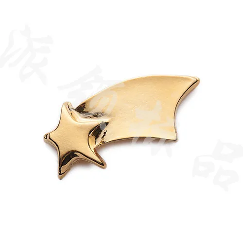 high polished gold star badges
