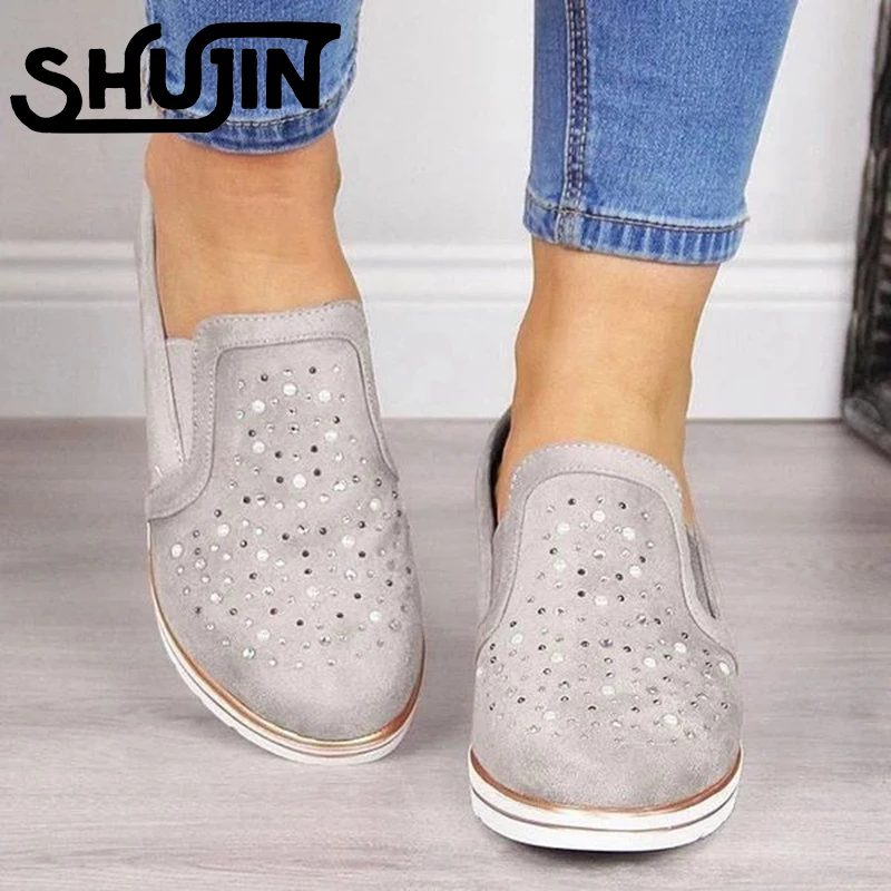 New Sneakers Women Slip-on Bling Crystal Female Shoes Solid Color Casual Loafers Women Platform Comfortable Flats Ladies Shoes
New Sneakers Women Slip-on Bling Crystal Female Shoes Solid Color Casual Loafers Women Platform Comfortable Flats Ladies Shoes