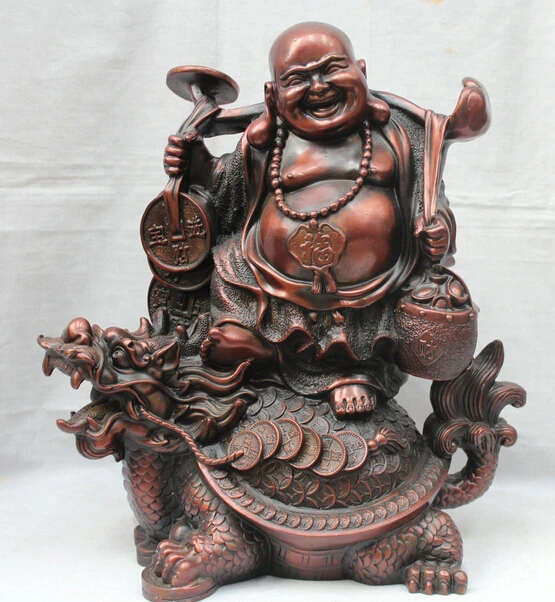 shitou 002516 15" Chinese Buddhism Bronze Fu Happy Laugh Maitreya Buddha Dragon Turtle Statue
shitou 002516 15" Chinese Buddhism Bronze Fu Happy Laugh Maitreya Buddha Dragon Turtle Statue
