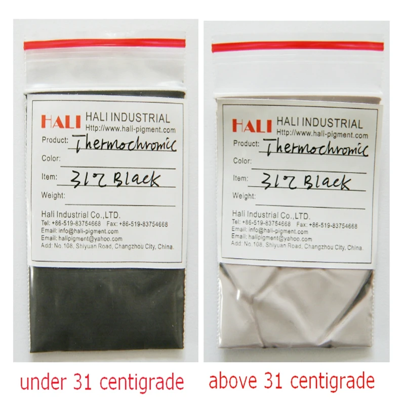 thermochromic pigment,hot sensitive pigment,temperature active pigment,color:black,activate temperature:15C,20C,31C,38C,45C....
thermochromic pigment,hot sensitive pigment,temperature active pigment,color:black,activate temperature:15C,20C,31C,38C,45C....