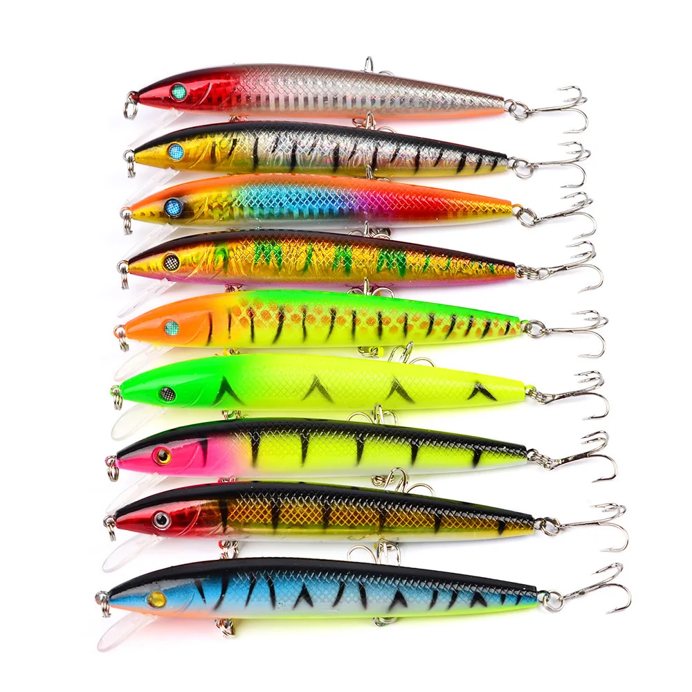 9PCS 120mm/13.8g Stripe Plastic Wobbler Fishing Lure Hard Bait 3D Eyes Lifelike Crankbait Reflective Sea Fishing Artificial Bait
9PCS 120mm/13.8g Stripe Plastic Wobbler Fishing Lure Hard Bait 3D Eyes Lifelike Crankbait Reflective Sea Fishing Artificial Bait
