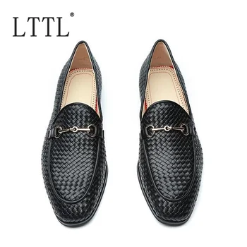 LTTL New Fashion Handmade Plaid Knitted Leather Loafers Fashion Men Casual Shoes Black Slip On Dress Shoes Luxury Mens Loafers
LTTL New Fashion Handmade Plaid Knitted Leather Loafers Fashion Men Casual Shoes Black Slip On Dress Shoes Luxury Mens Loafers
